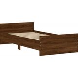 vidaXL Bedframe bewerkt hout bruin eikenkleur 100x200 cm