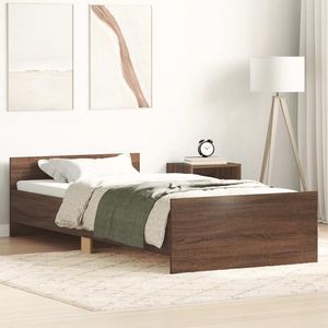 vidaXL Bettgestell ohne Matratze Braun Eiche 100x200 cm Holzwerkstoff