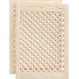 vidaXL Kastdeuren met Latwerk - 2 Stuks - Massief Grenenhout - 49,5x69 cm