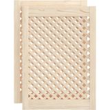vidaXL Kastdeuren met Latwerk - 2 Stuks - Massief Grenenhout - 49,5x69 cm