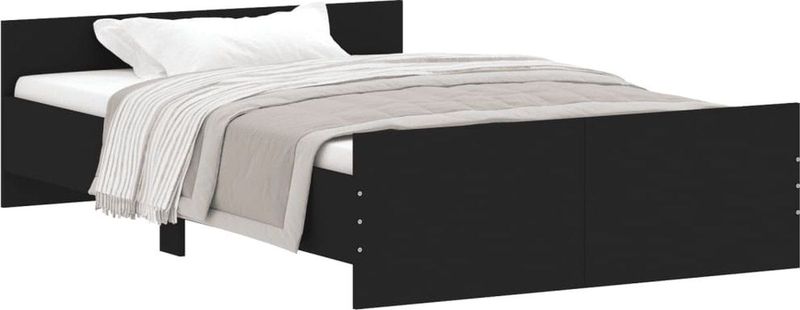 Bettgestell mit Kopf- und Fußteil Schwarz 120x200 cm Vidaxl
