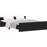 vidaXL - Bedframe - met - hoofd- - en - voeteneinde - zwart - 140x200 - cm