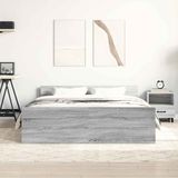 vidaXL - Bedframe - met - hoofd- - en - voeteneinde - grijs - sonoma - 120x190 - cm