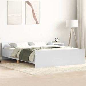 vidaXL Bedframe met hoofd- en voeteneinde wit 140x190 cm
