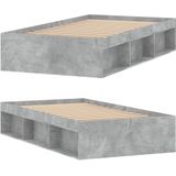 vidaXL Bedframe betongrijs 90x200 cm