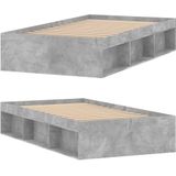 vidaXL Bedframe betongrijs 100x200 cm