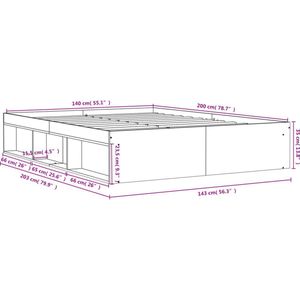 vidaXL-Bedframe-wit-140x200-cm