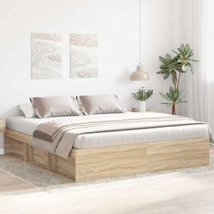 vidaXL Bettgestell Sonoma-Eiche 180x200 cm
