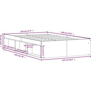 vidaXL-Bedframe-grijs-sonoma-eikenkleurig-120x190-cm-Small-Double