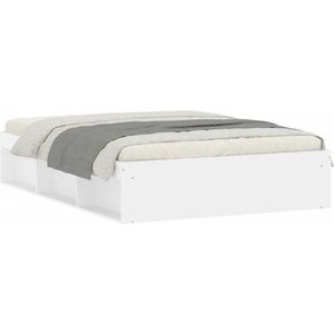 vidaXL Bettgestell Weiß 135x190 cm