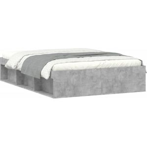 vidaXL - Bedframe - betongrijs - 135x190 - cm - Double