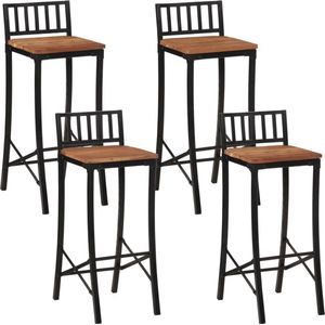 vidaXL - Barstoelen - 4 - st - massief - acaciahout