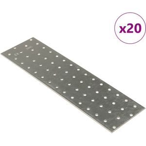 vidaXL Lochplatten 20 Stk. 2 mm 300x80 mm Verzinkter Stahl