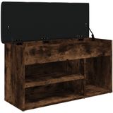 vidaXL Schoenenbank 82x32x45,5 cm bewerkt hout gerookt eikenkleurig