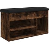 vidaXL Schoenenbank 82x32x45,5 cm bewerkt hout gerookt eikenkleurig