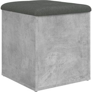 vidaXL - Opbergbankje - 42x42x45 - cm - bewerkt - hout - betongrijs