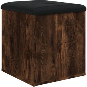 vidaXL Opbergbankje 42x42x45 cm bewerkt hout gerookt eikenkleurig