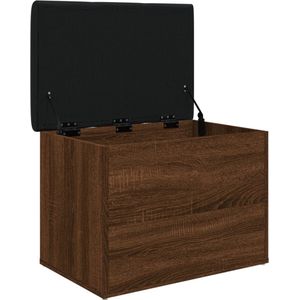 vidaXL - Opbergbankje - 62x42x45 - cm - bewerkt - hout - bruin - eikenkleur