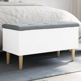 vidaXL - Opbergbankjex42x46 - cm - bewerkt - hout - wit