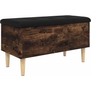 vidaXL Opbergbankje 82x42x46 cm bewerkt hout gerookt eikenkleurig