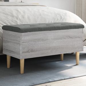 Vidaxl - Sitzbank mit Stauraum Grau Sonoma 82x42x46 cm Holzwerkstoff