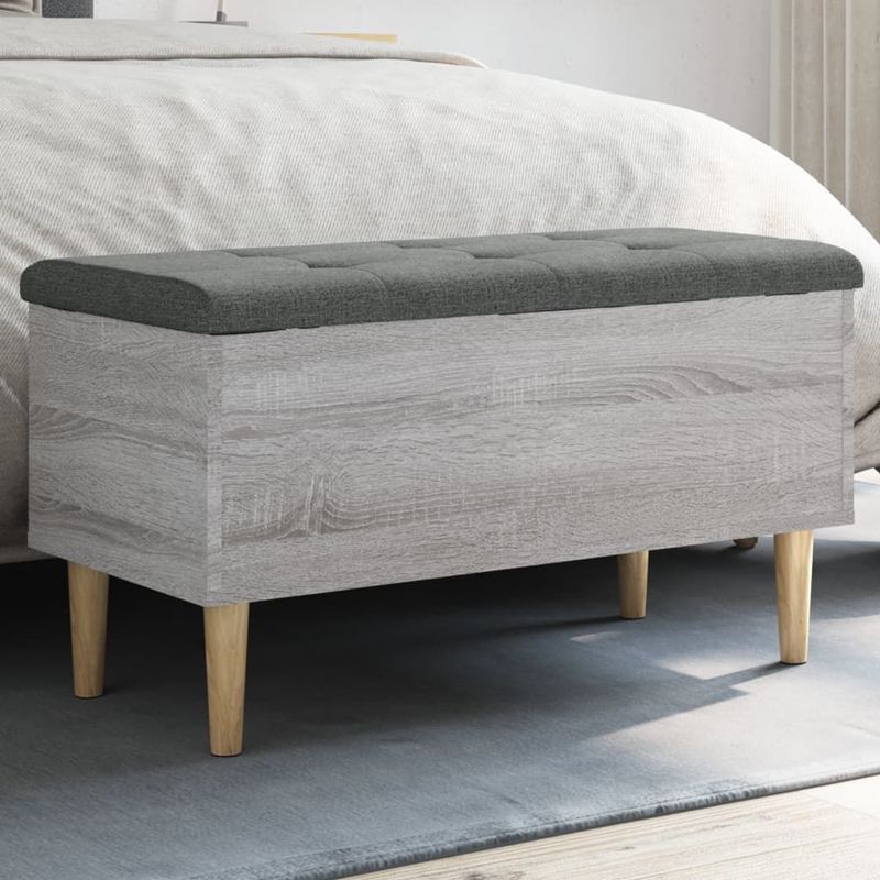 Vidaxl - Sitzbank mit Stauraum Grau Sonoma 82x42x46 cm Holzwerkstoff