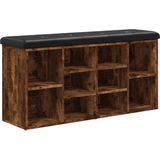 vidaXL Schoenenbank 102x32x50 cm bewerkt hout gerookt eikenkleurig