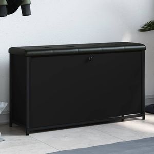 vidaXL - Schoenenbankje - met - klaplade - 102x32x56 - cm - zwart