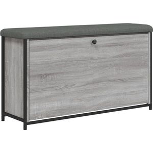 vidaXL Schoenenbankje met klaplade 102x32x56 cm grijs sonoma eiken