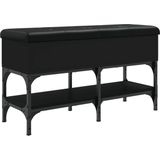 vidaXL - Schoenenbank - 82x32x45 - cm - bewerkt - hout - zwart