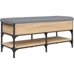 vidaXL - Schoenenbank - 102x42x45 - cm - bewerkt - hout - sonoma - eikenkleurig