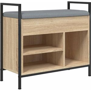 vidaXL Schoenenbank 65,5x32x57,5 cm bewerkt hout sonoma eikenkleurig