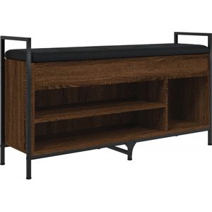 vidaXL Schoenenbank 105,5x32x57,5 cm bewerkt hout bruin eikenkleur