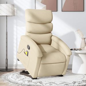 Vidaxl - Massagesessel mit Aufstehhilfe Creme Stoff