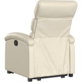 vidaXL Sta-op-stoel elektrisch kunstleer crèmekleurig
