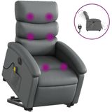 vidaXL Sta-op-massagestoel elektrisch kunstleer grijs