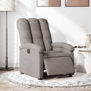 vidaXL Fauteuil verstelbaar elektrisch stof taupe