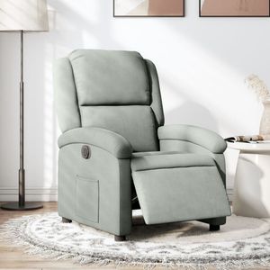 vidaXL Relaxsessel Elektrisch Hellgrau Samt
