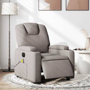 vidaXL Massagestoel elektrisch verstelbaar stof taupe