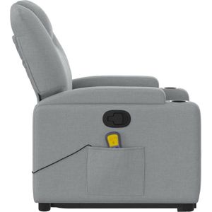 vidaXL - Sta-op-Massagestoel - Lichtgrijs - Stof - Verstelbaar