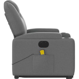 vidaXL Sta-op-Massagestoel - Donkergrijs - Stof - Elektrisch Verstelbaar