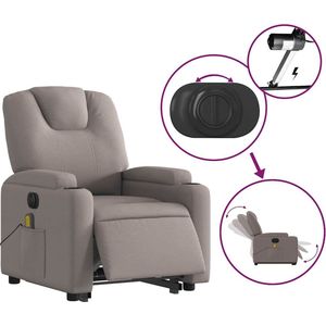 vidaXL - Sta-op-massagestoel - Taupe - Stof - Elektrisch Verstelbaar