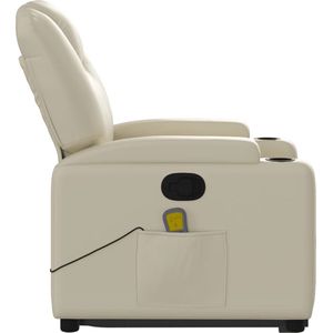 vidaXL Sta-op-massagestoel - Verstelbaar - Kunstleer - Crèmekleurig