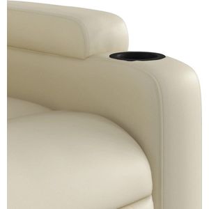 vidaXL Sta-op-Massagestoel - Kunstleer - Crèmekleurig - Elektrisch Verstelbaar