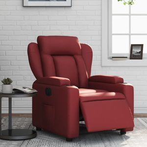 vidaXL - Fauteuil - Verstelbaar - Kunstleer - Wijnrood