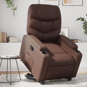 vidaXL Relaxsessel mit Aufstehhilfe Braun Kunstleder