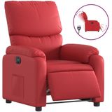 vidaXL Fauteuil verstelbaar elektrisch kunstleer rood