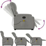 vidaXL Sta-op-fauteuil - Lichtgrijs - Microvezelstof