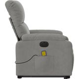 vidaXL Sta-op-fauteuil - Lichtgrijs - Microvezelstof