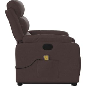 vidaXL - Sta-op-massagestoel - Donkerbruin - Verstelbaar Stof
